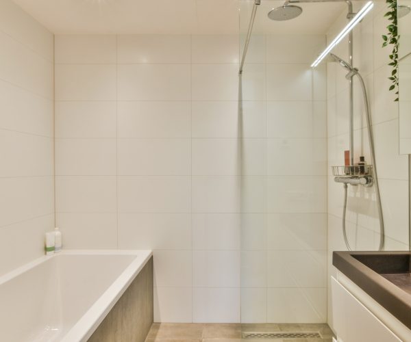 Shower box in modern bathroom